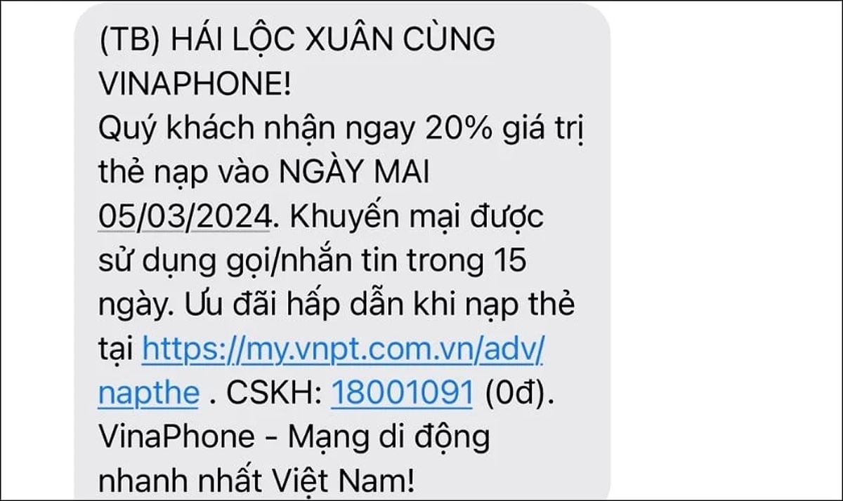 Các loại quảng cáo nhà mạng thường gặp trên sim iPhone