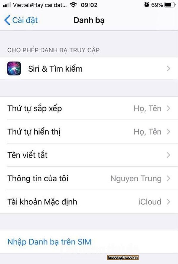 Hướng dẫn chuyển danh bạ từ thẻ Sim sang iPhone