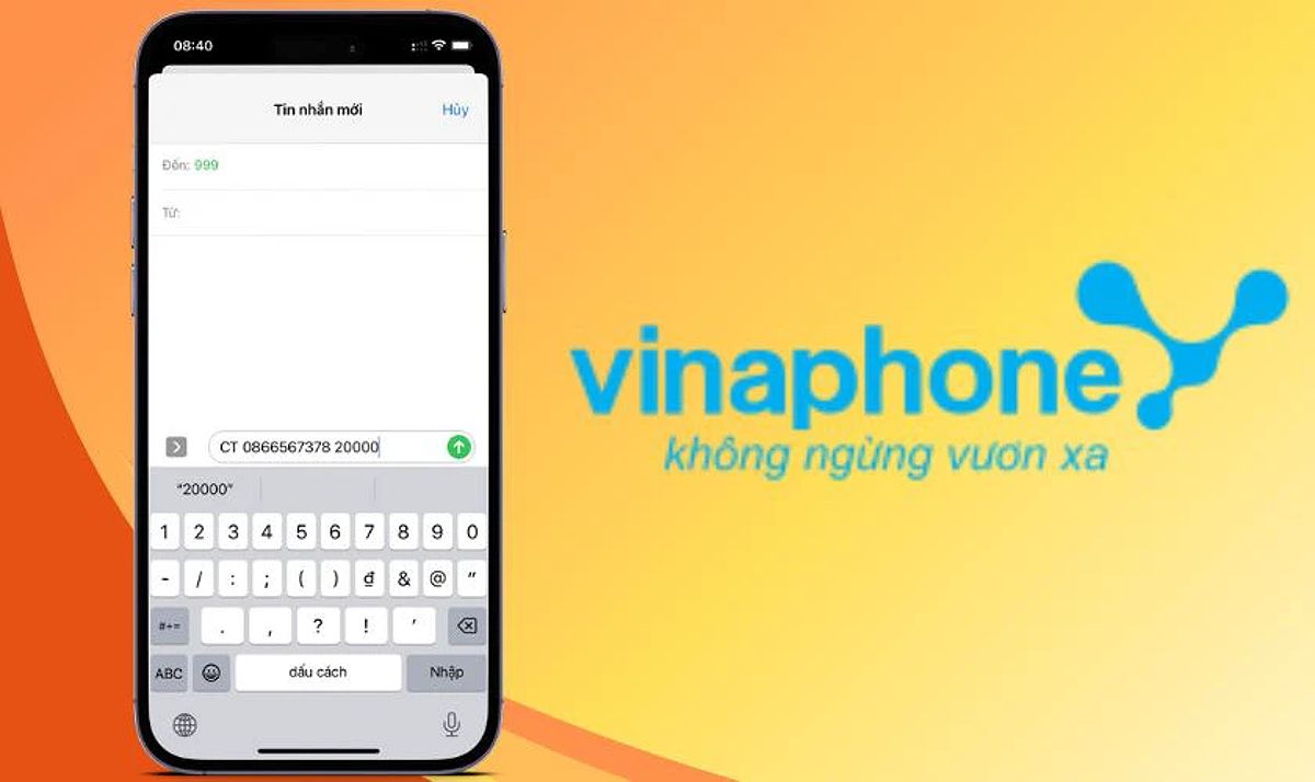 Nhập tin nhắn và gửi 999